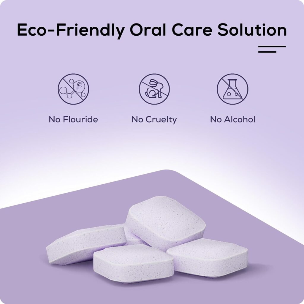 Kilo Toothpaste Tablets, Color Corrector Purple Teeth Whitening, Anti Plaque Chewable Toothpaste Tablets, Teeth Stain Removal, Eco Friendly Mouthwash Tablets, Travel Toothpaste Bites, Flouride Free