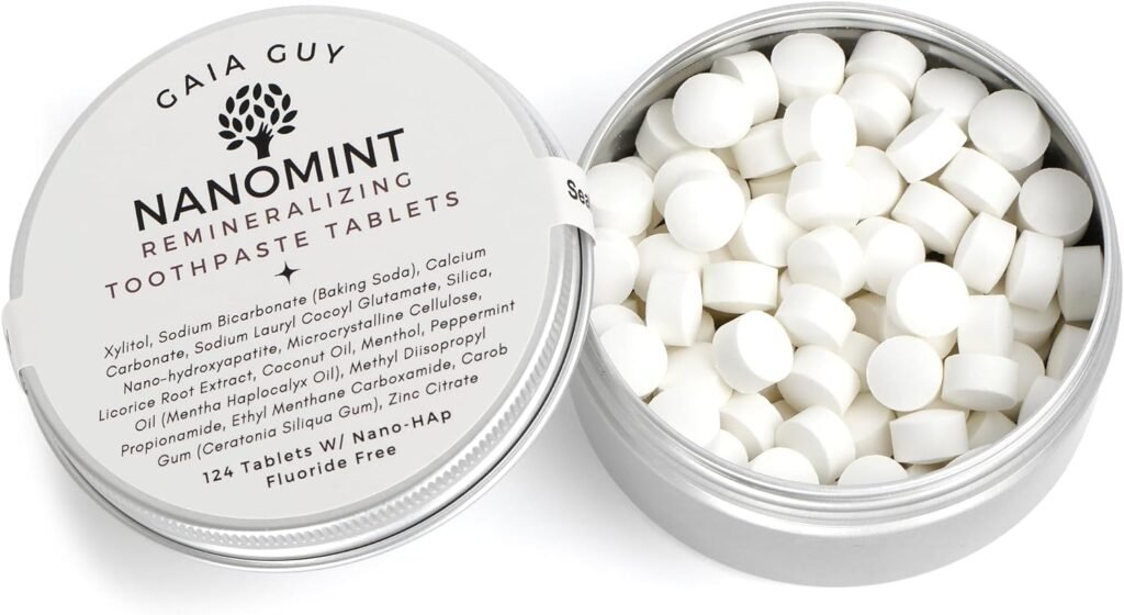 NanoMint | Remineralizing Toothpaste Tablets | Nano Hydroxyapatite Fluoride Free | 124 Toothpaste Tabs | Eco Friendly, Travel Mouthwash Tablets | Freshens Breath  Strengthens Tooth Enamel