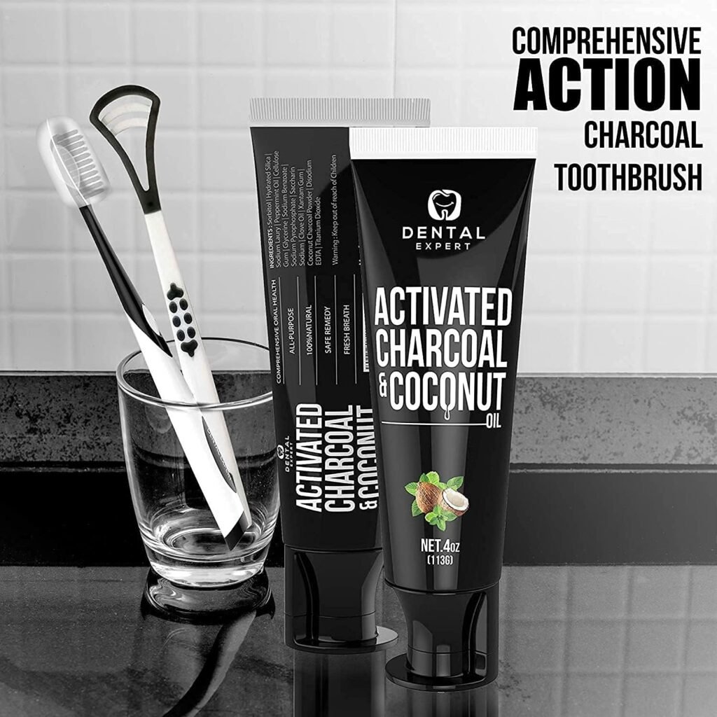 Dental Expert- Pack of 3 Charcoal Toothpaste, Best Whiting Tooth Paste for Teeth with Mint Falvor, Oral Care Activated Charcoal Toothpaste for Oral Hygiene