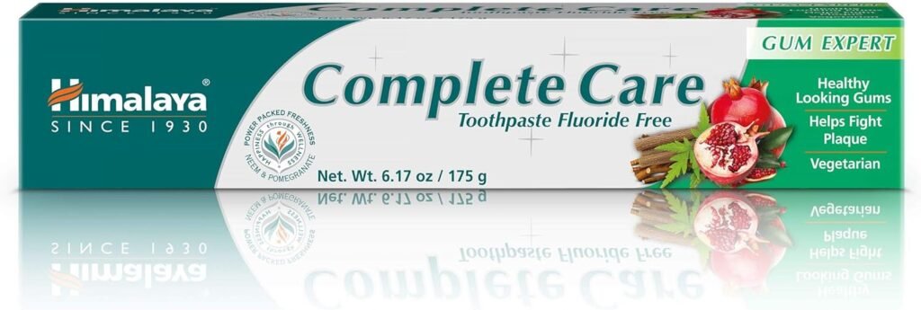 Himalaya Complete Care Toothpaste, Fluoride Free to Reduce Plaque and Brighten Teeth, 6.17 Oz