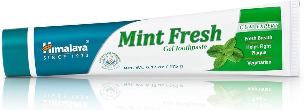 Himalaya Mint Fresh Gel Toothpaste, Fluoride Free to Reduce Plaque  Brighten Teeth, 6.17 oz, 2 Pack