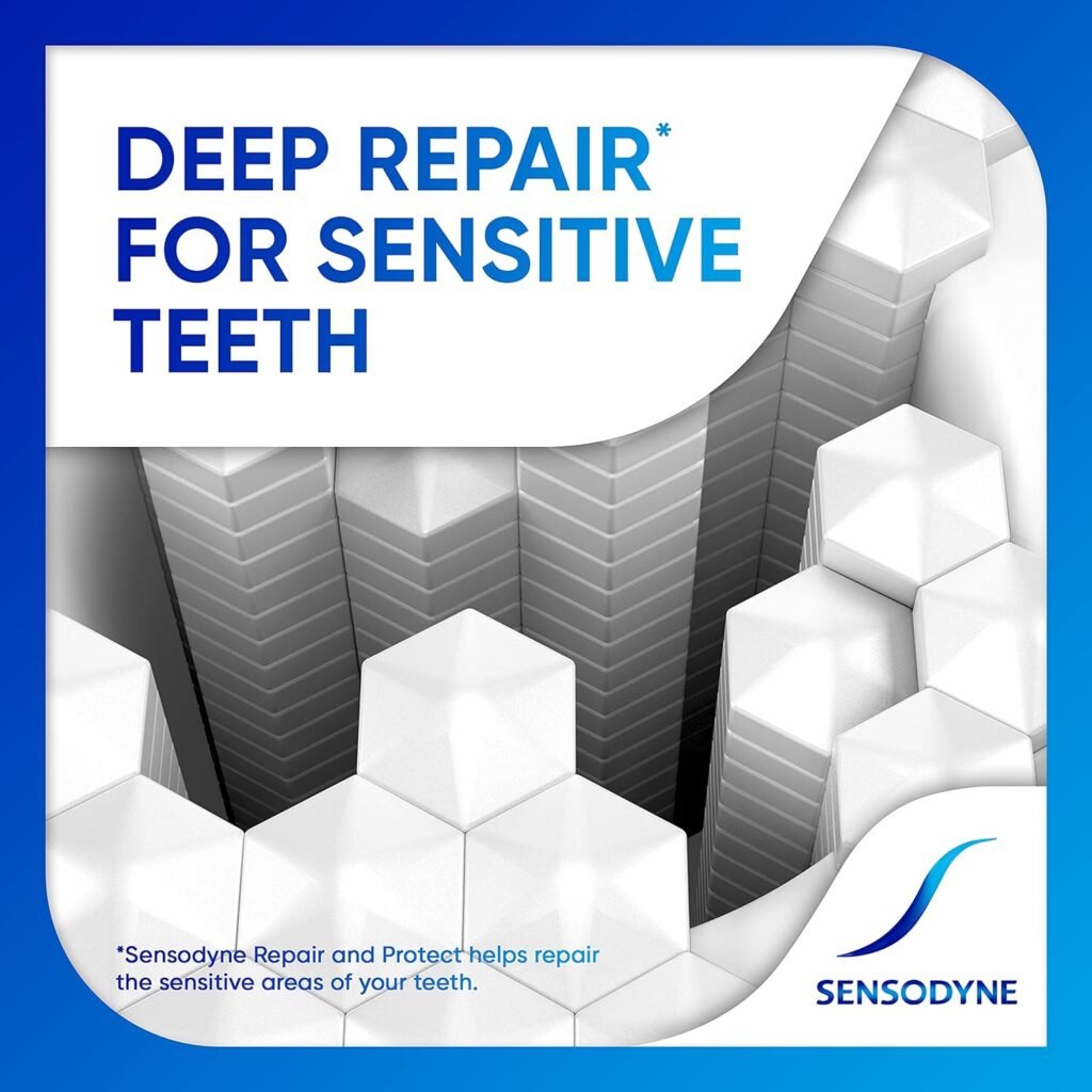 Sensodyne Repair and Protect Whitening Toothpaste, Toothpaste for Sensitive Teeth and Cavity Prevention, 3.4 oz