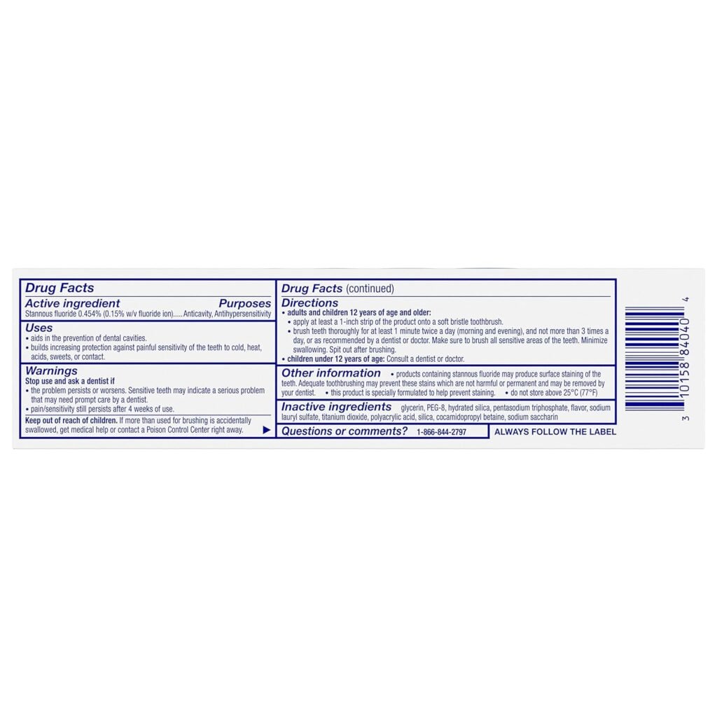 Sensodyne Repair and Protect Whitening Toothpaste, Toothpaste for Sensitive Teeth and Cavity Prevention, 3.4 oz (Pack of 3)