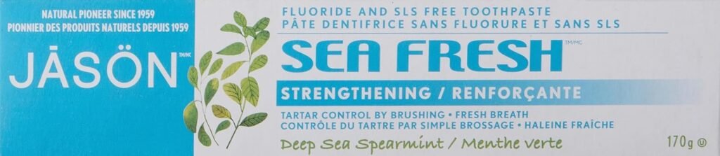 Jason Sea Fresh Strengthening Fluoride-Free Toothpaste, Deep Sea Spearmint, 6 Oz