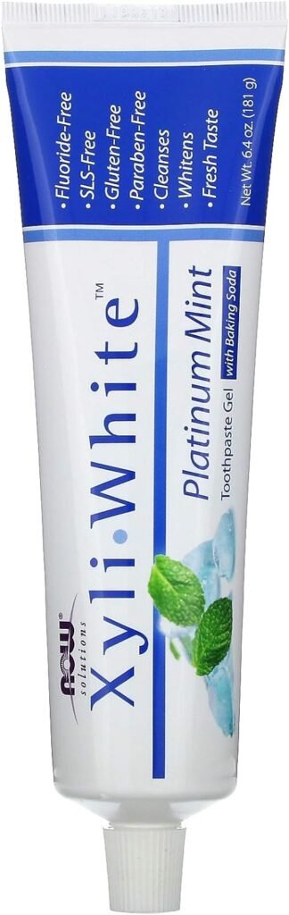 NOW Solutions, Xyliwhite™ Toothpaste Gel, Coconut Oil, Cleanses and Whitens, Cool Coconut-Mint Taste, 6.4-Ounce