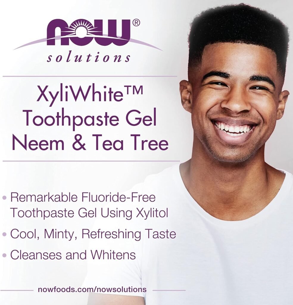 NOW Solutions, Xyliwhite™ Toothpaste Gel, Coconut Oil, Cleanses and Whitens, Cool Coconut-Mint Taste, 6.4-Ounce