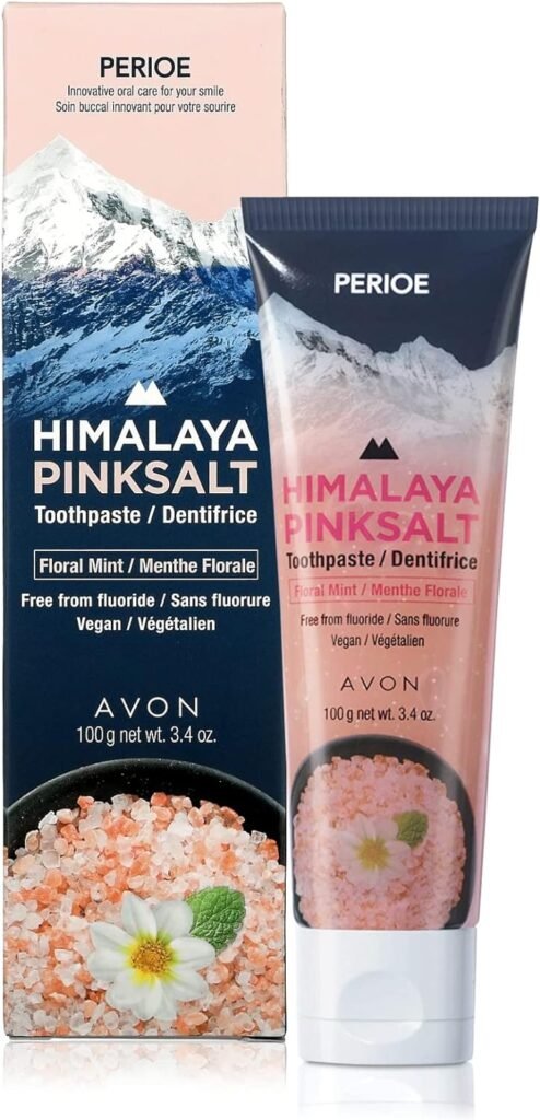 Flouride-Free Himalayan Pink Salt Toothpaste, 3.4 oz - Floral Mint w/Aloe Vera | Vegan, Cruelty-Free, Paraben-Free Plaque  Tartar Remover Oral Care Travel Size Toothpaste