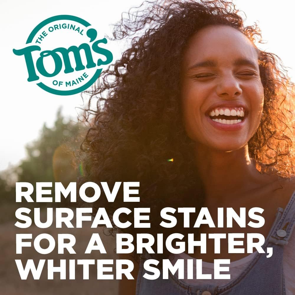 Toms of Maine Fluoride-Free Antiplaque  Whitening Natural Toothpaste, Peppermint, 5.5 oz. 2-Pack