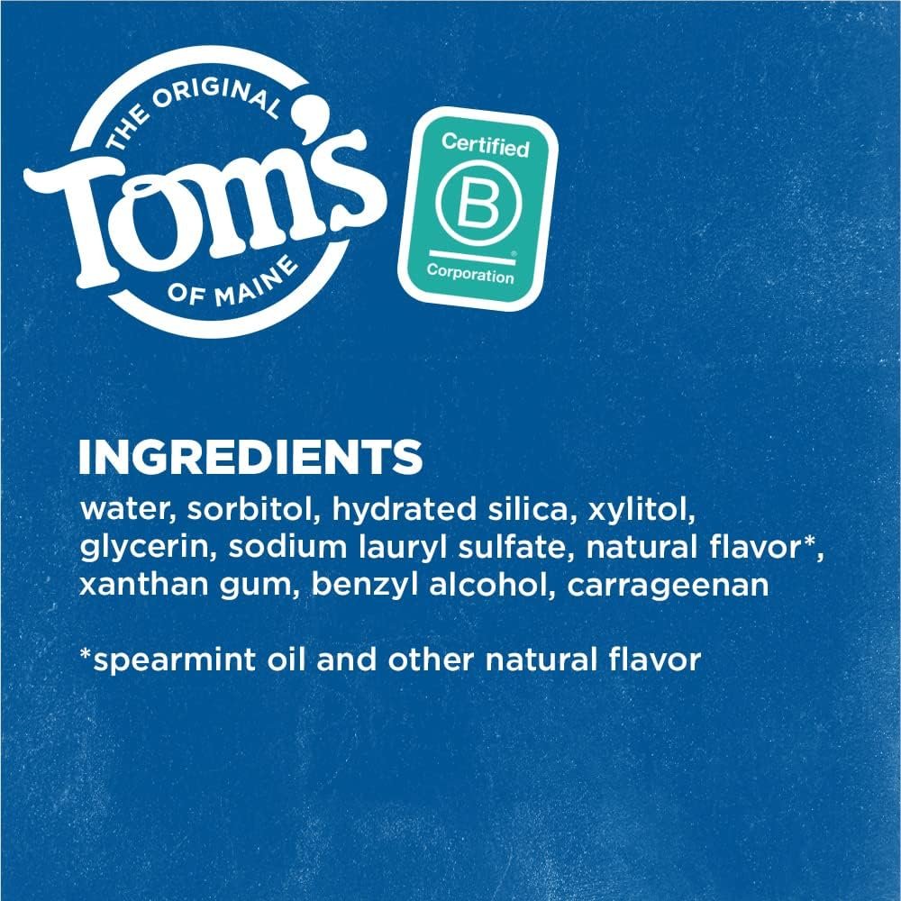 Toms of Maine Fluoride-Free Antiplaque  Whitening Natural Toothpaste, Peppermint, 5.5 oz. 2-Pack