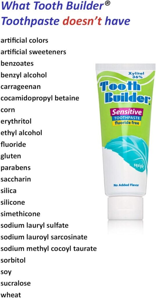 Squigle Tooth Builder SLS Free Toothpaste (Stops Tooth Sensitivity) Prevents Canker Sores, Cavities, Perioral Dermatitis, Bad Breath, Chapped Lips, 4 oz - 1 Pack