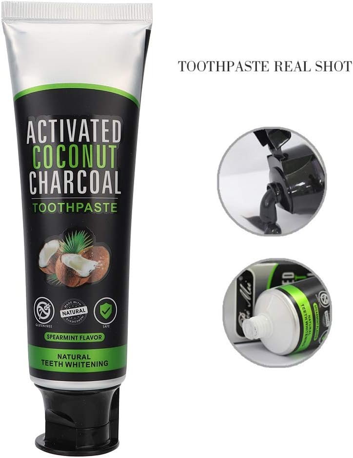 Whitening Toothpaste, Bamboo Charcoal Toothpaste Activated Charcoal Coconut Oil Toothpaste Activated Charcoal Toothpaste, Charcoal Toothpaste for Teeth Whitening, Stain Removal,