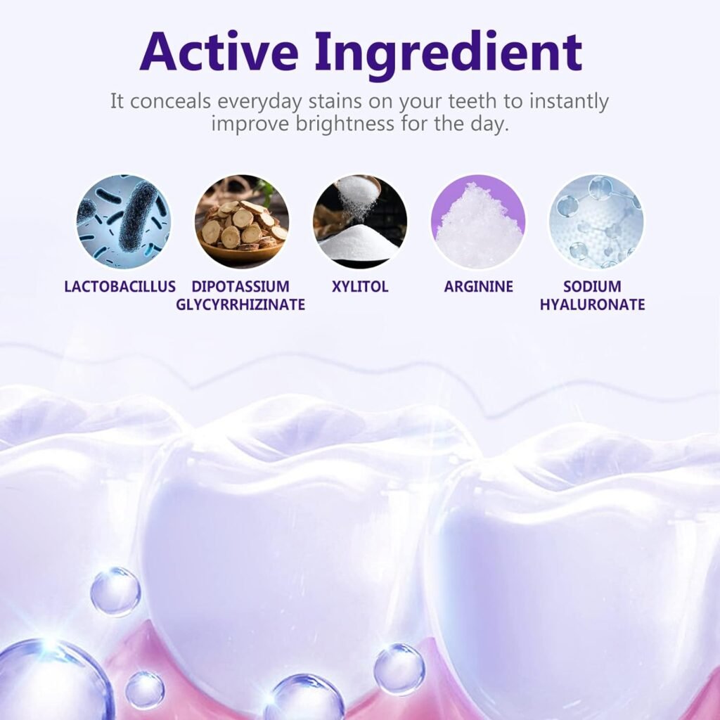 Wright Teeth Whitening, Tooth Colour Corrector, Purple Toothpaste for Teeth Whitening, Purple Teeth Whitening, v34 Colour Correcting Foam Toothpaste, Teeth Stain Removal, Suitable for Sensitive Teeth