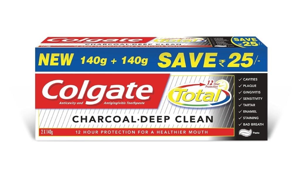 Colgate Total Charcoal Deep Clean Toothpaste (120gm + 120gm Total 240gm)