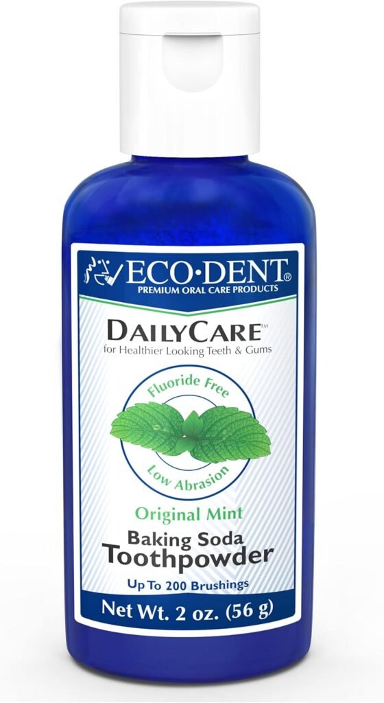 Eco-Dent DailyCare Baking Soda Toothpowder, Original Mint - SLS  Fluoride-Free Toothpaste Powder with Minerals  Essential Oils, Toothpaste Alternative + DailyRinse Single-Use Pack