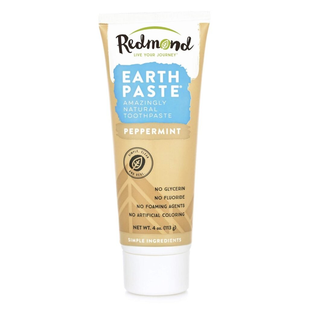 REDMOND Earthpaste - Natural Non-Fluoride Toothpaste, 4 Ounce Tube (3 Pack, Peppermint)